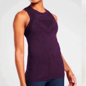 Athleta Purple Seamless Mesh Oxygen Tank Top